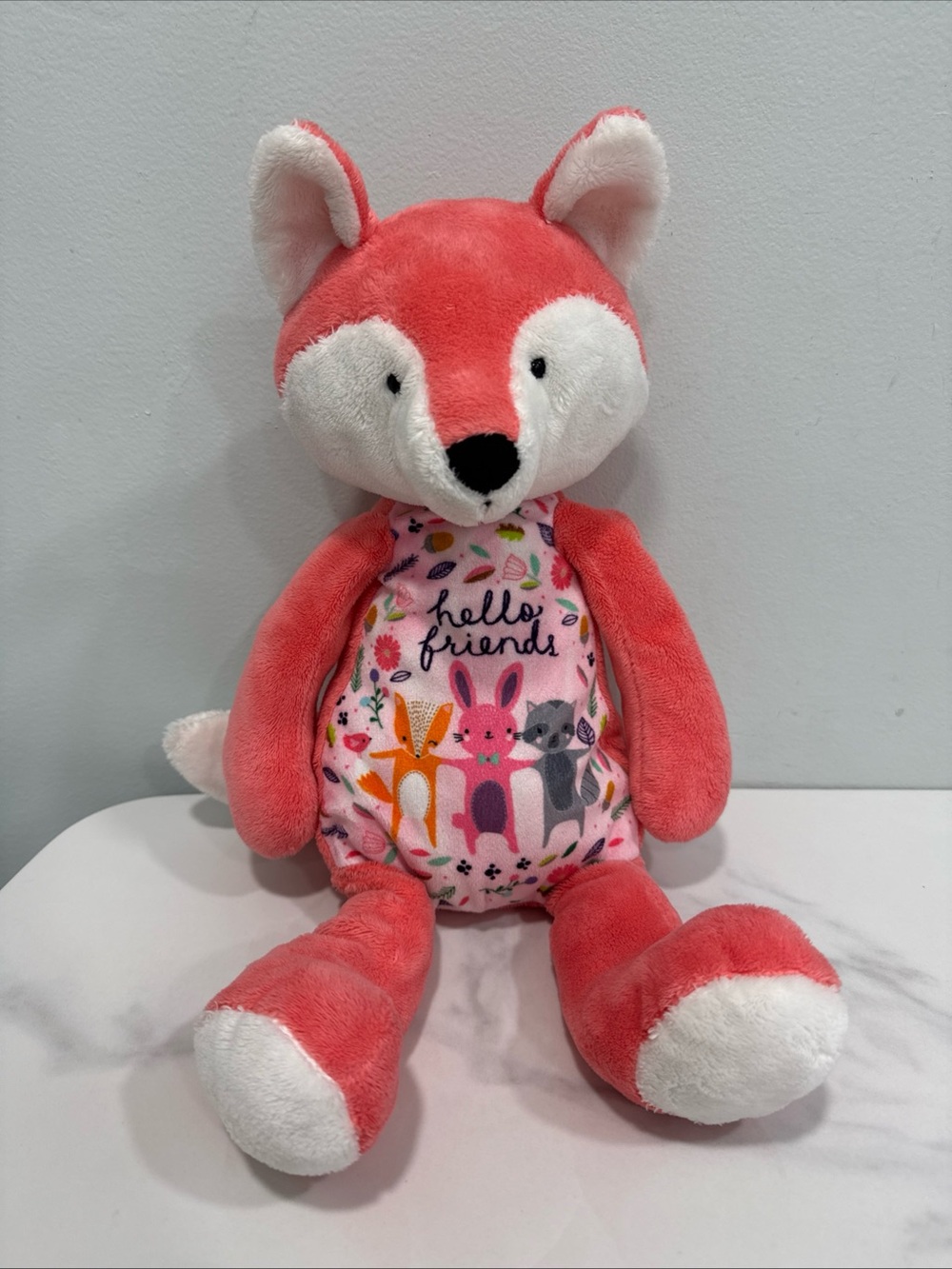 Plush Pink Fox Stuffed Animal - Hello Friends